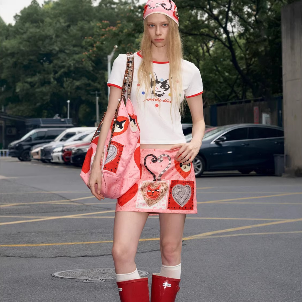 Cœuria Cat Print Shoulder Bag