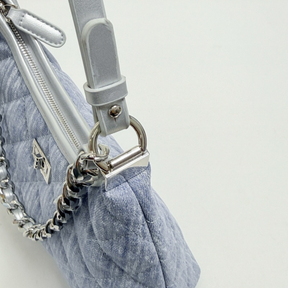 Bleuressa Quilted Denim-Look Shoulder Bag