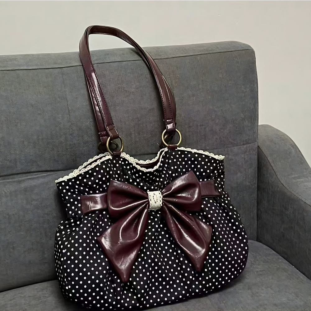 Kaly Ruched Bow Shoulder Bag