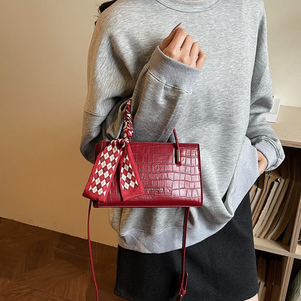 Novera Croc-Embossed Mini Shoulder Bag