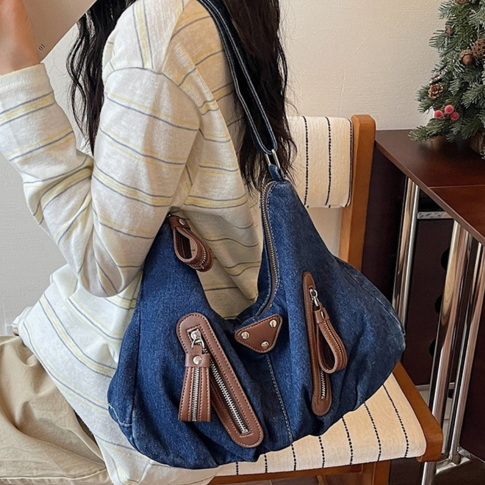 Indara Denim Shoulder Bag