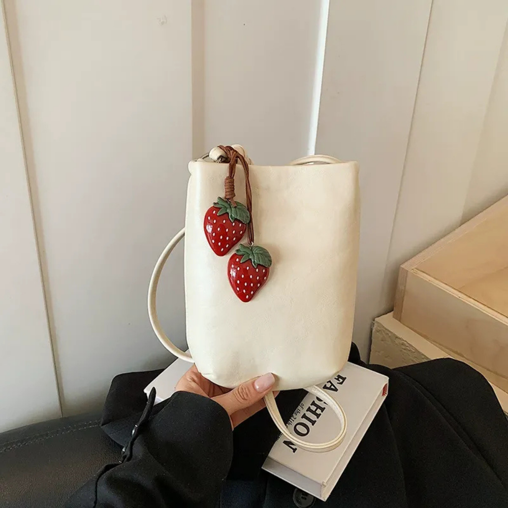Fruttina Strawberry Charm Bucket Bag