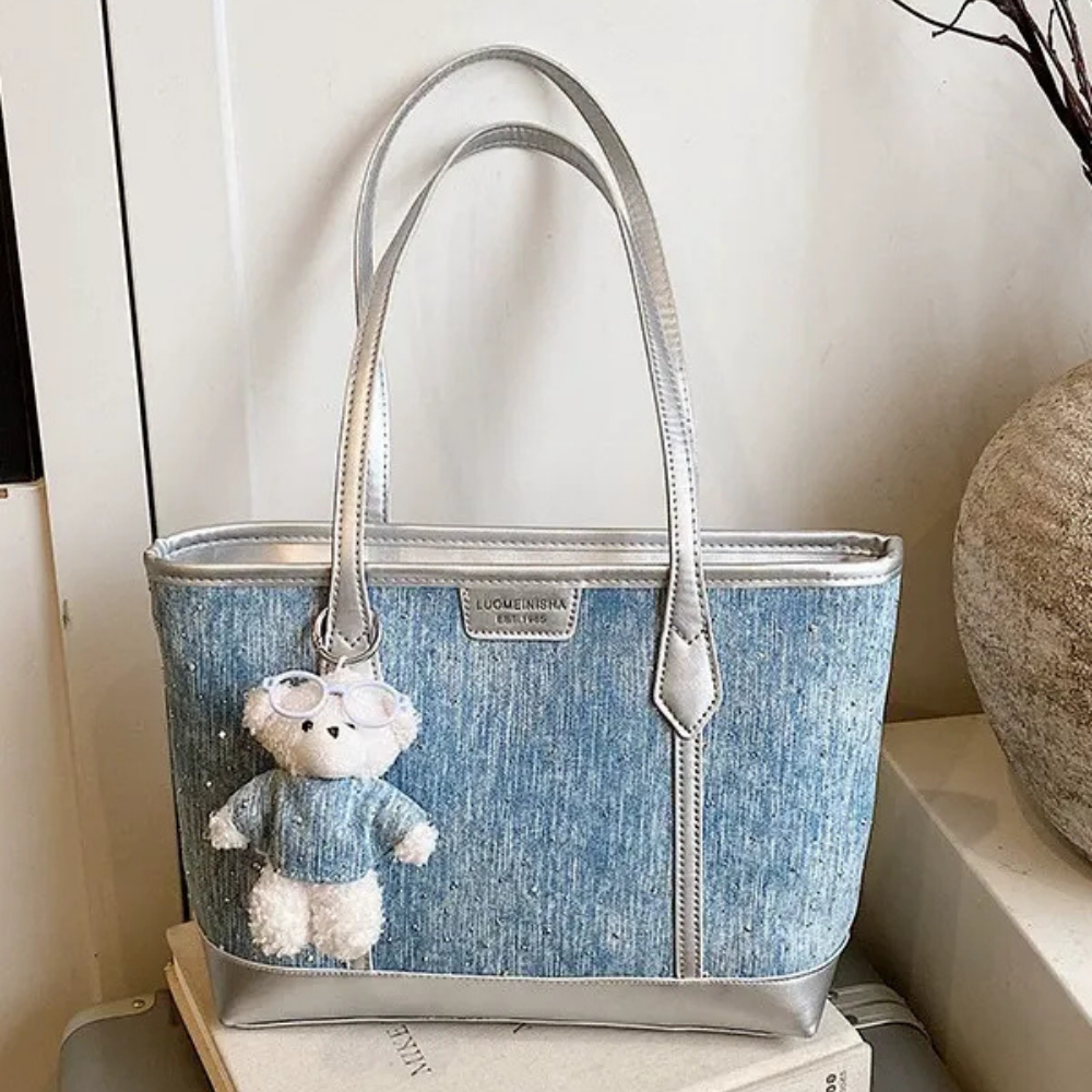 Elowen Denim-Look Tote Bag