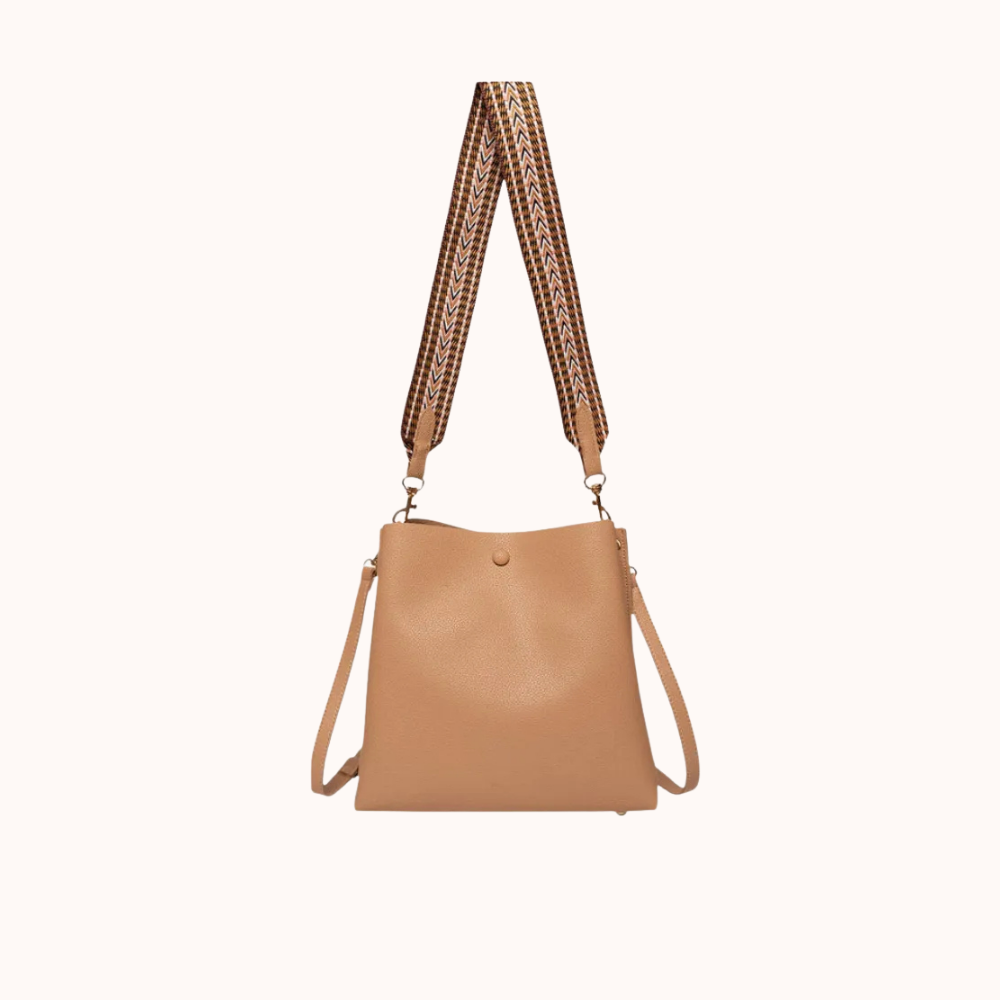 Léonore Vegan Leather Crossbody Bucket Bag