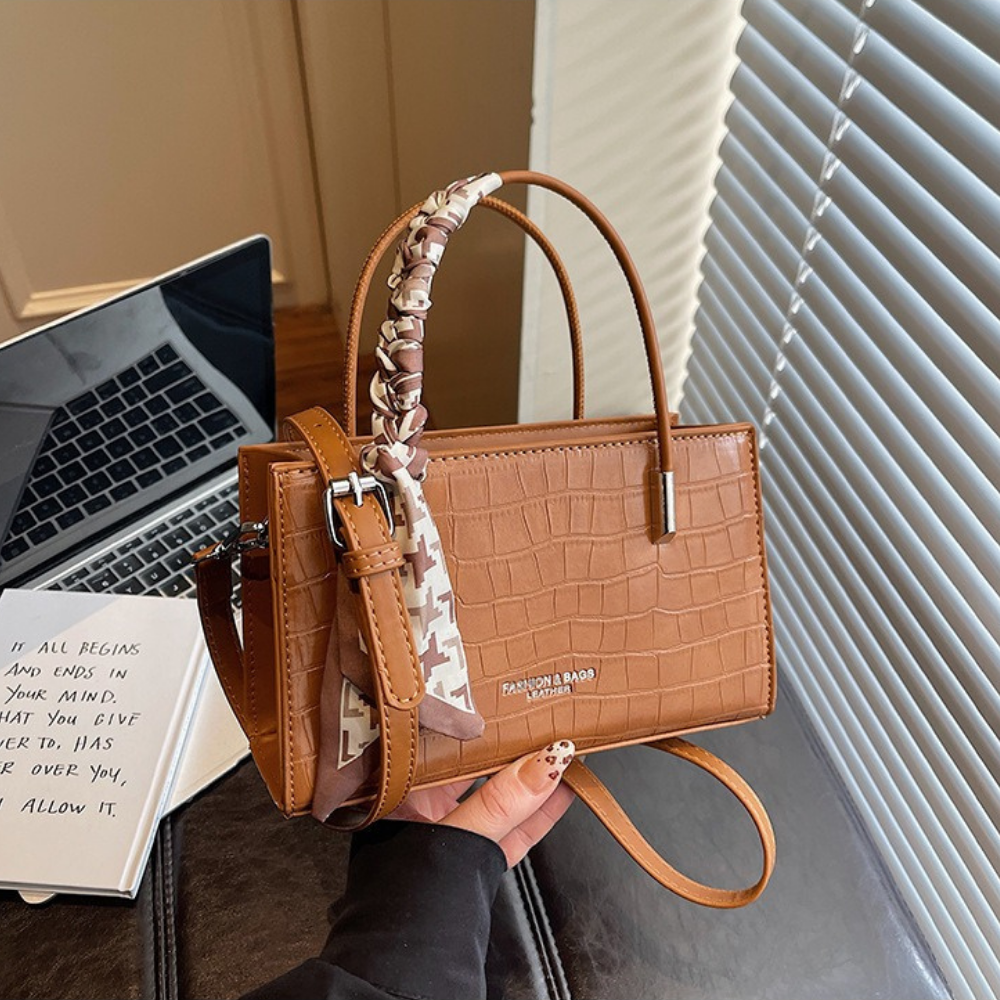 Novera Croc-Embossed Mini Shoulder Bag