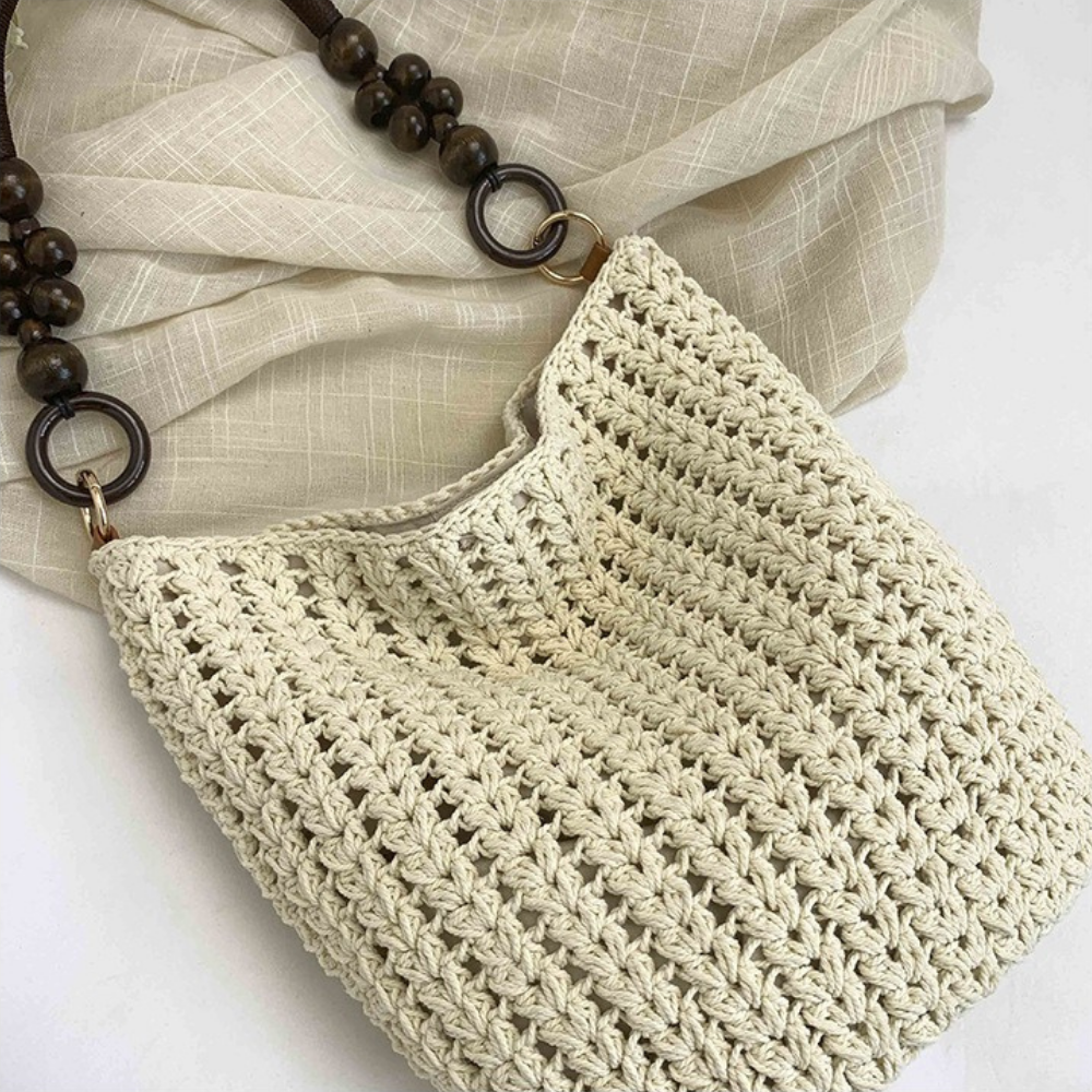 Marélle Beaded Handle Woven Bag