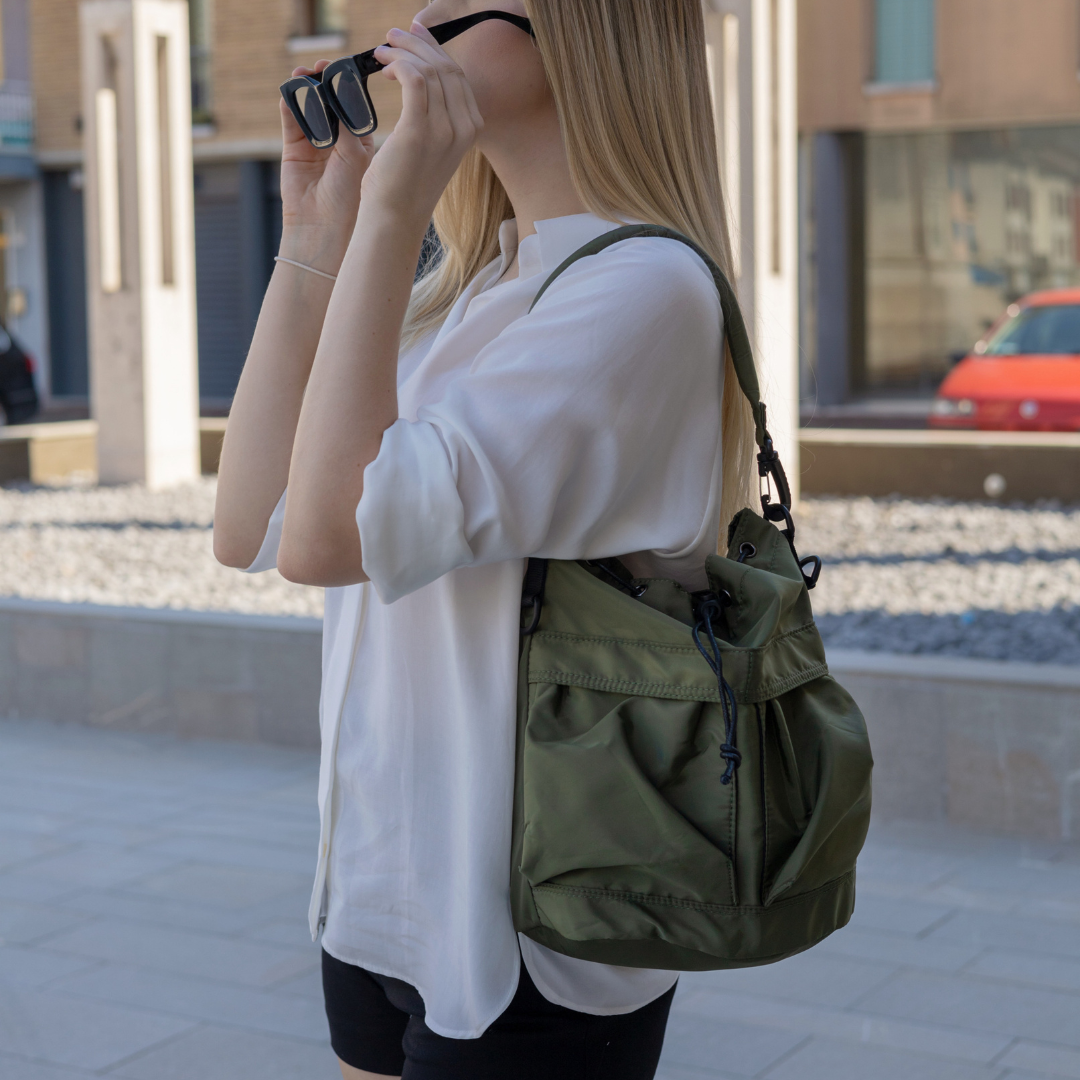 Bellance Vegan Leather Crossbody Bucket Bag