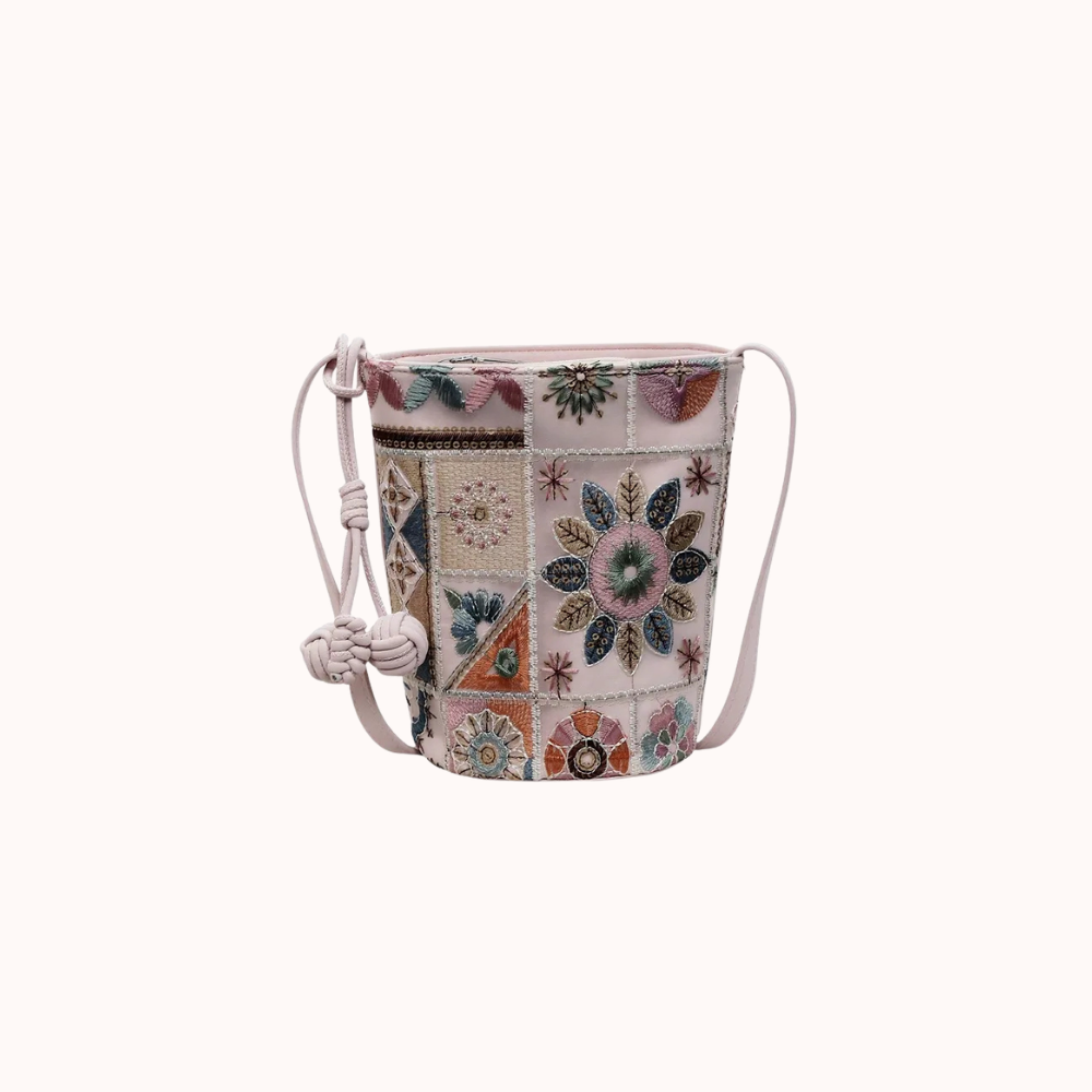 Mosaira Embroidered Bucket Bag