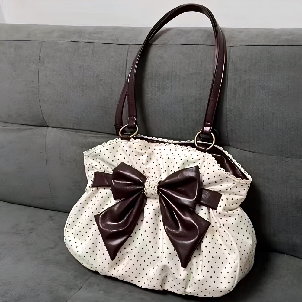 Kaly Ruched Bow Shoulder Bag