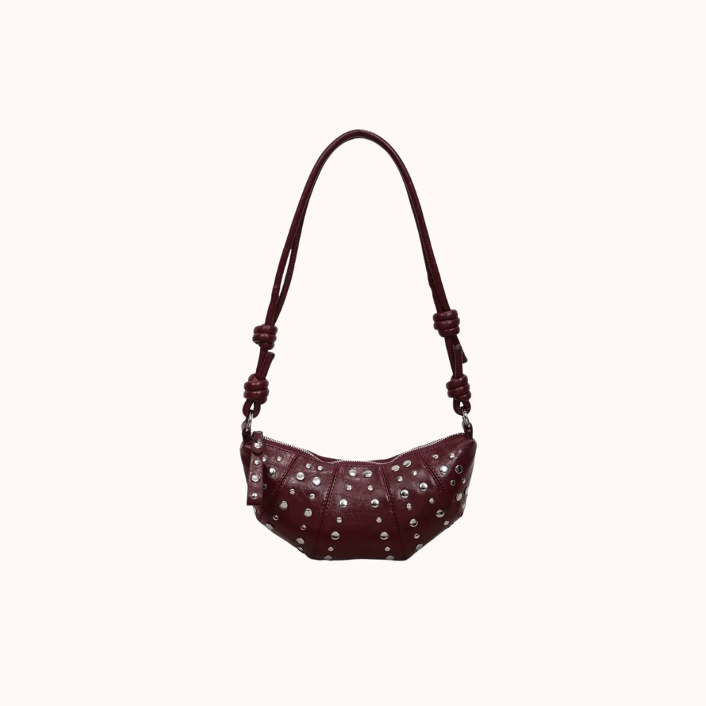 Tavrina Studded Croissant Shoulder Bag