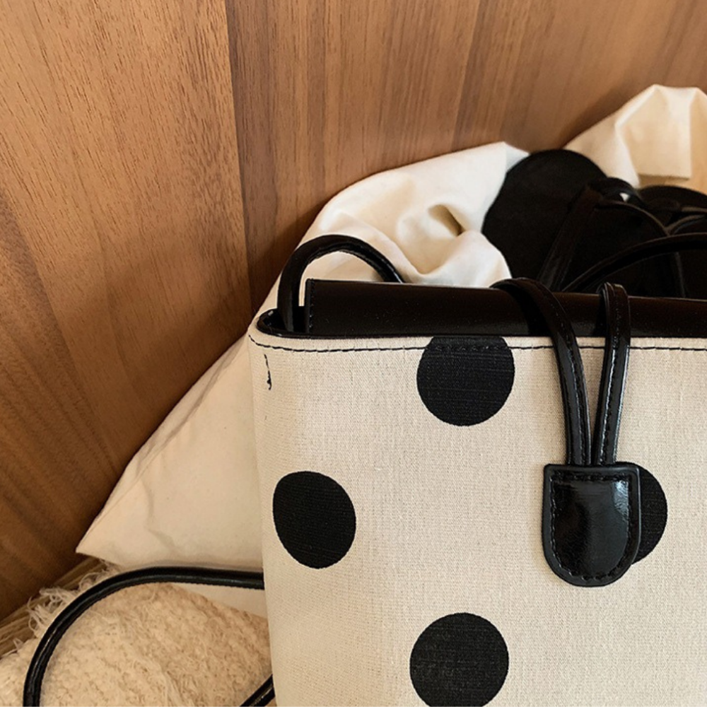 Dotelle Polka Dot Bucket Bag