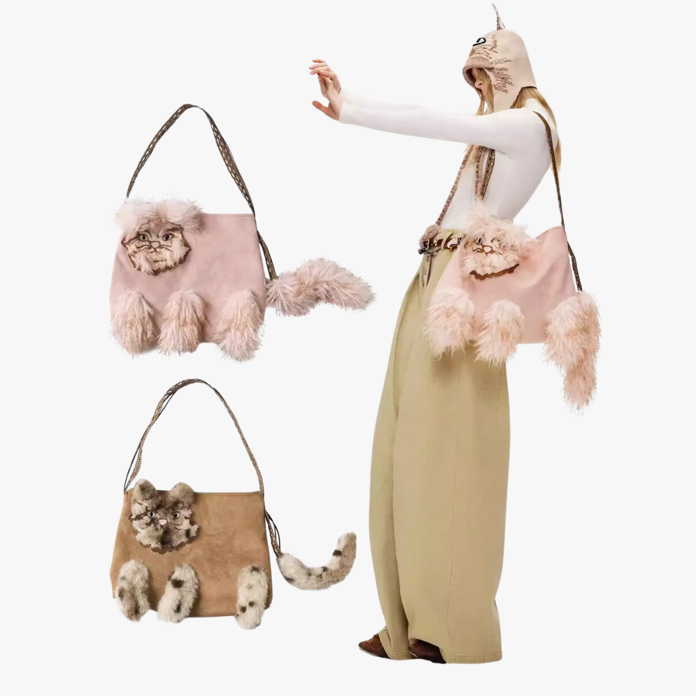 Félinea Faux Fur Cat Shoulder Bag