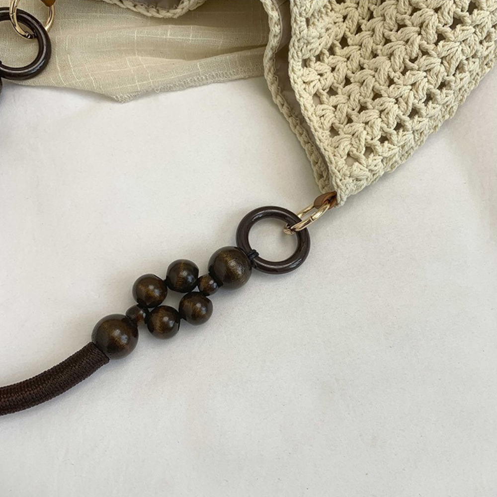 Marélle Beaded Handle Woven Bag