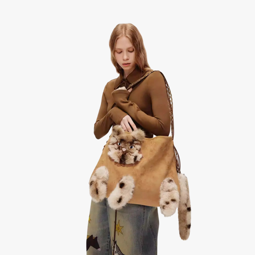 Félinea Faux Fur Cat Shoulder Bag