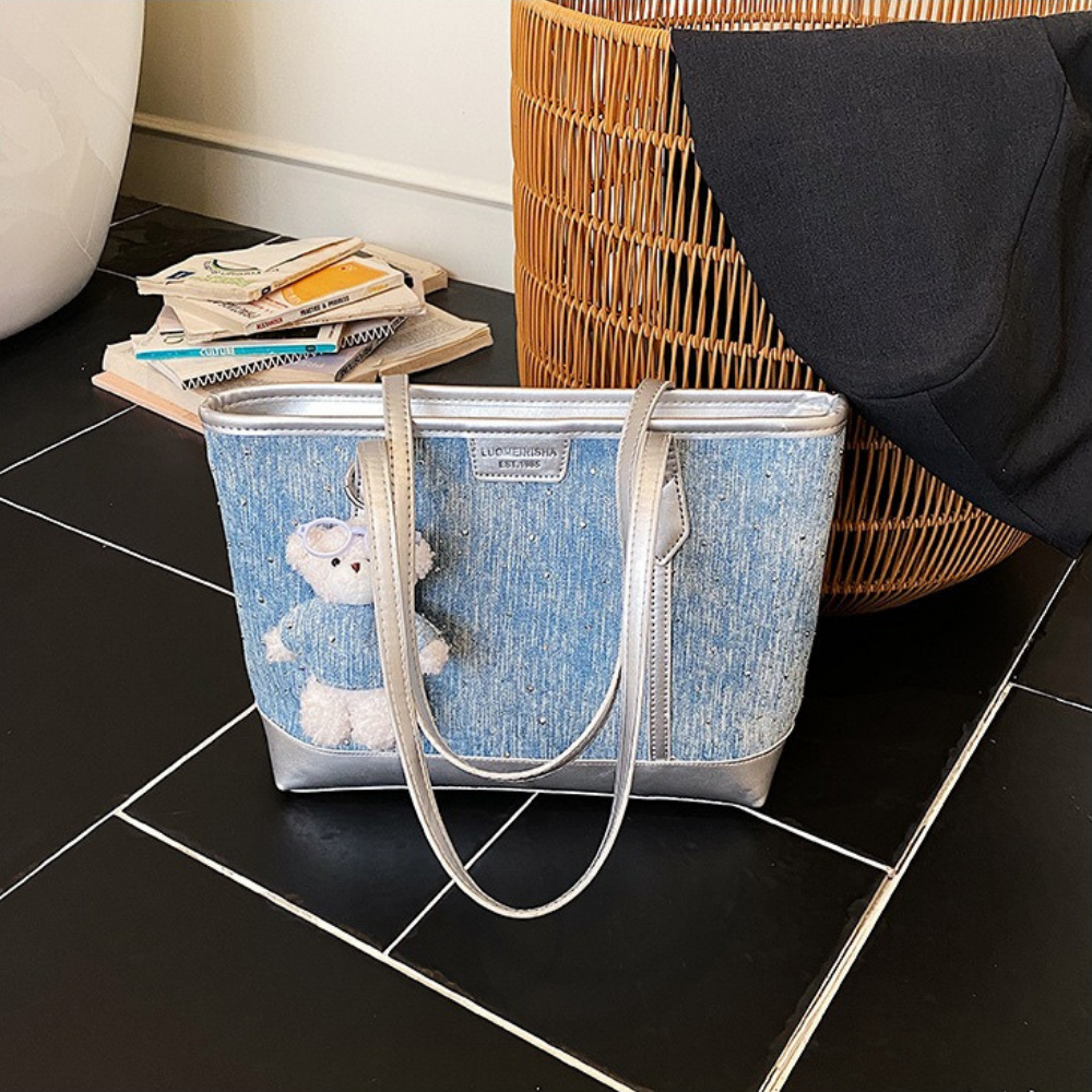 Elowen Denim-Look Tote Bag