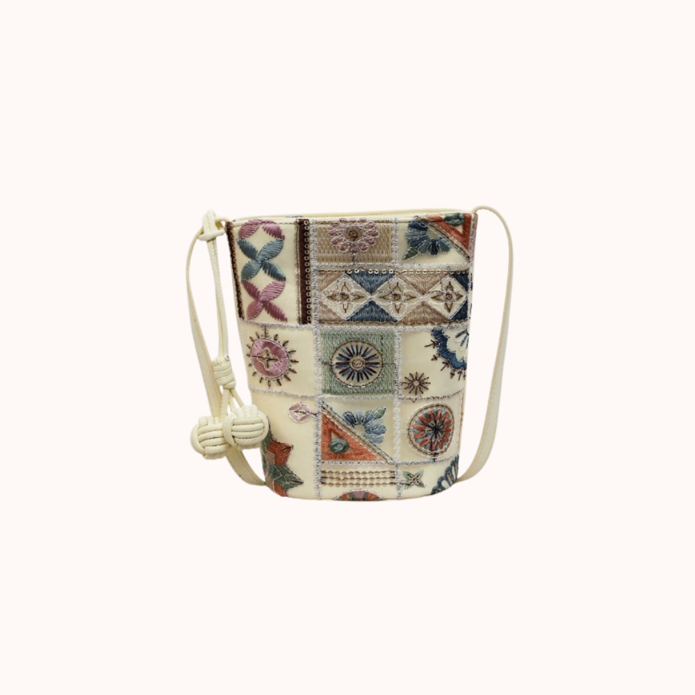 Mosaira Embroidered Bucket Bag