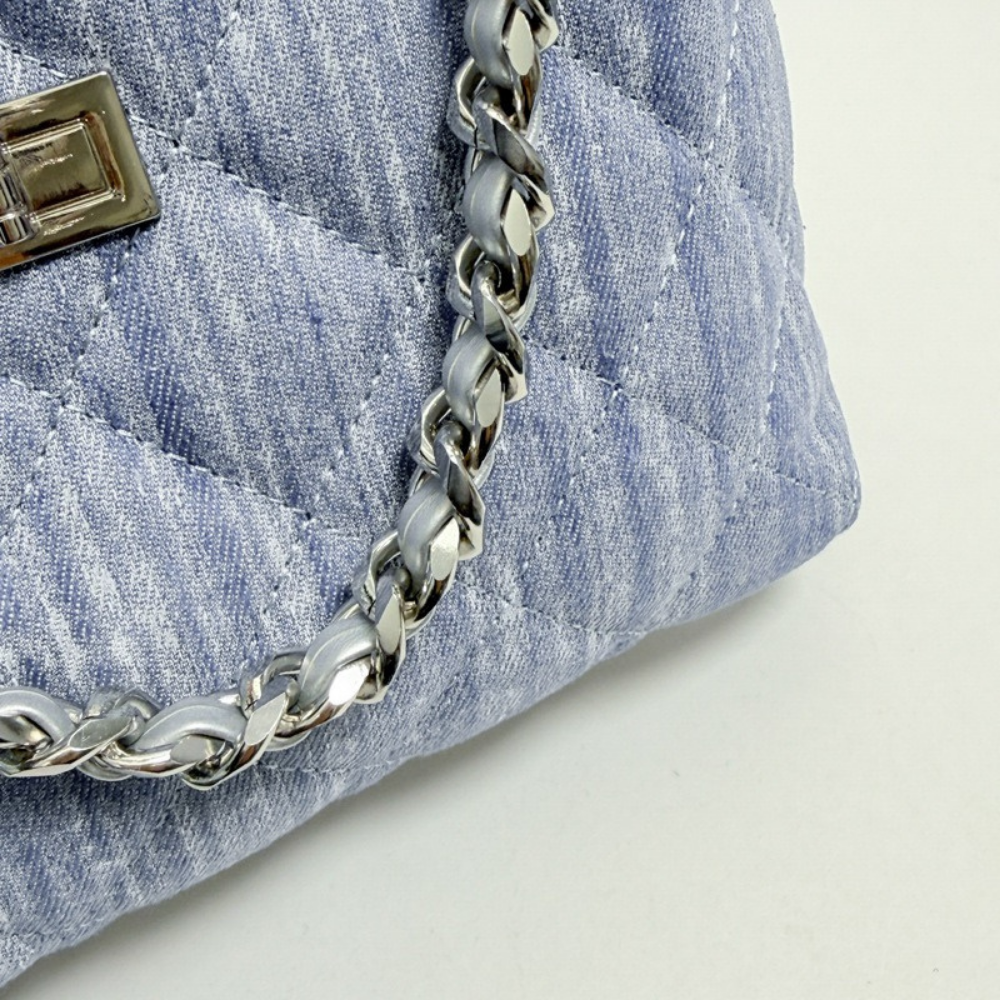 Bleuressa Quilted Denim-Look Shoulder Bag
