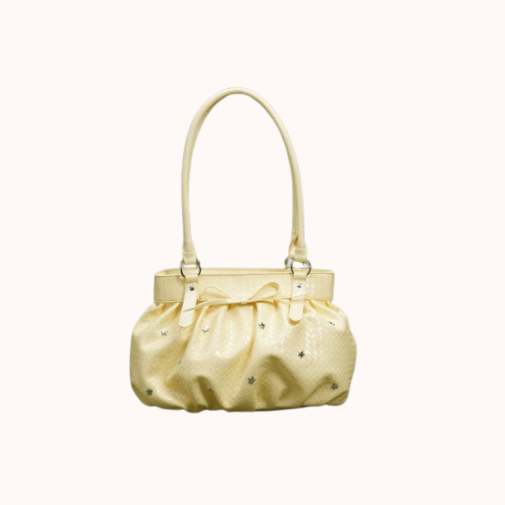 Avelisse Glossy Ruched Shoulder Bag