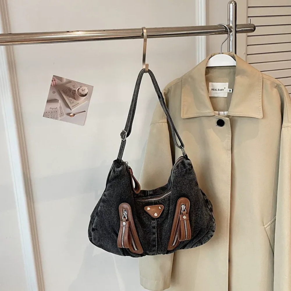 Indara Denim Shoulder Bag