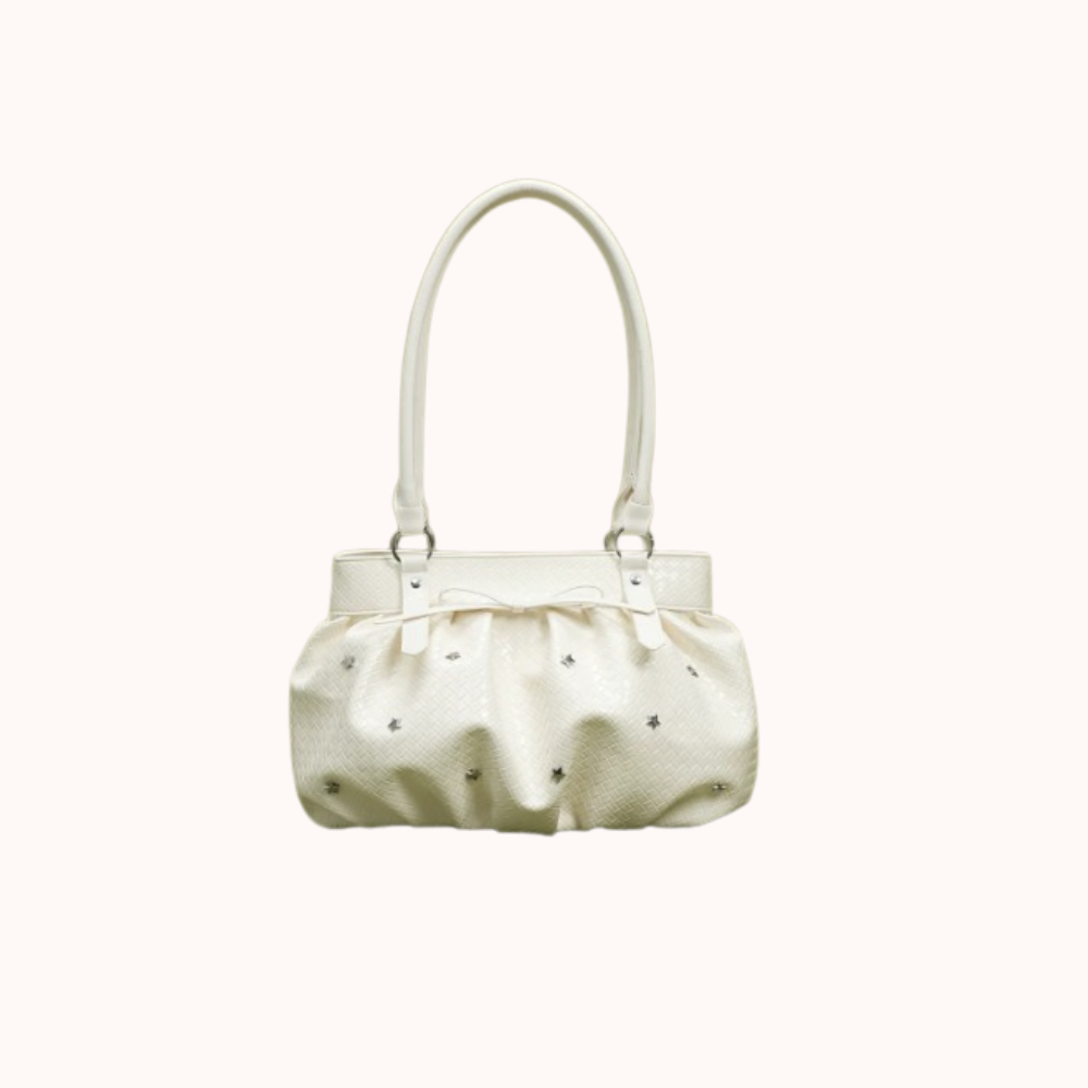 Avelisse Glossy Ruched Shoulder Bag