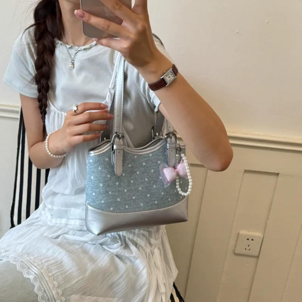 Noirette Bow Charm Shoulder Bag