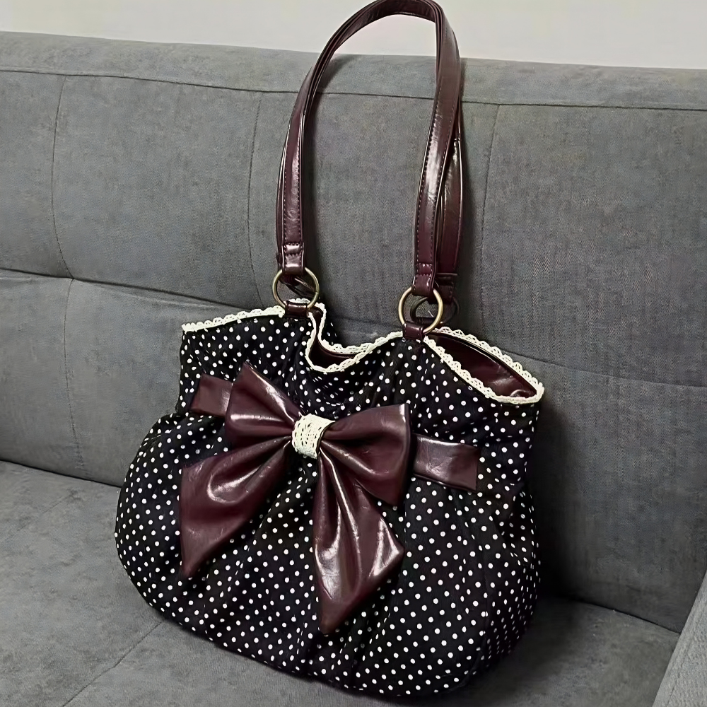 Kaly Ruched Bow Shoulder Bag