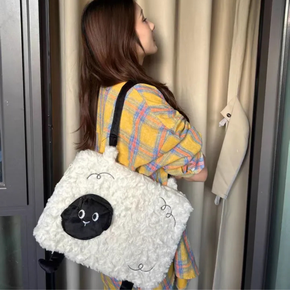 Mielune Plush Sheep Shoulder Bag