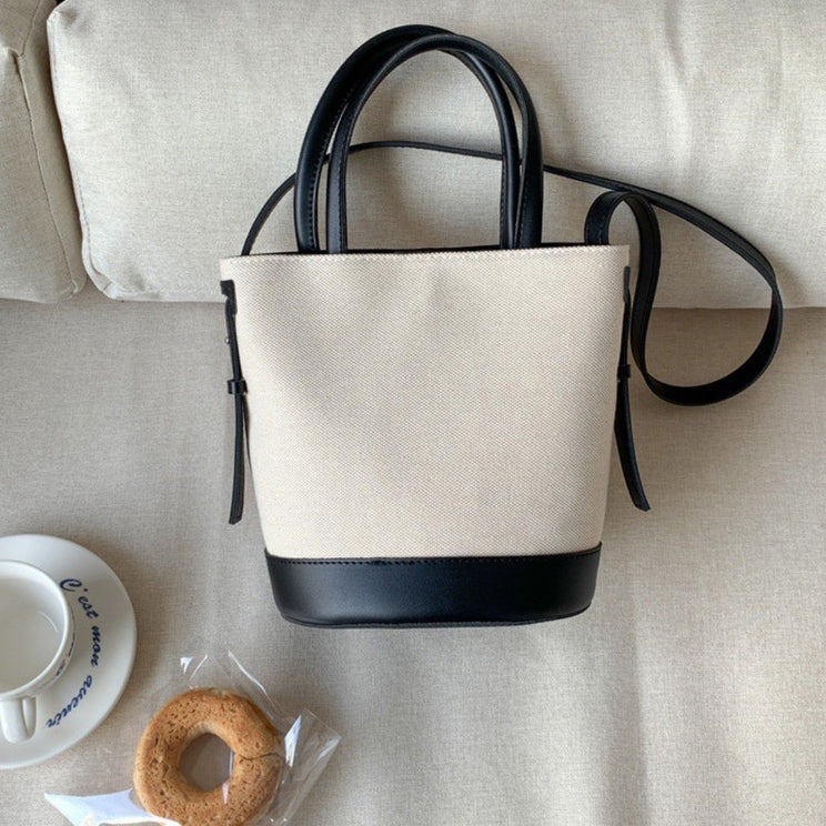 Serah Vegan Leather Crossbody Bucket Bag