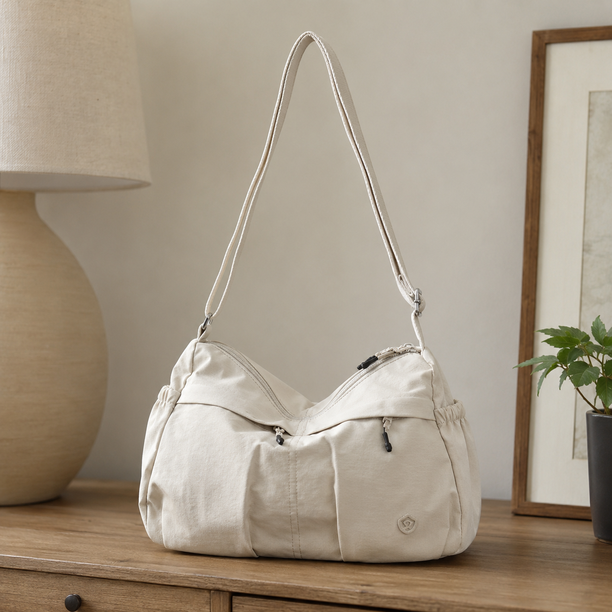Fabria Ruched Shoulder Bag