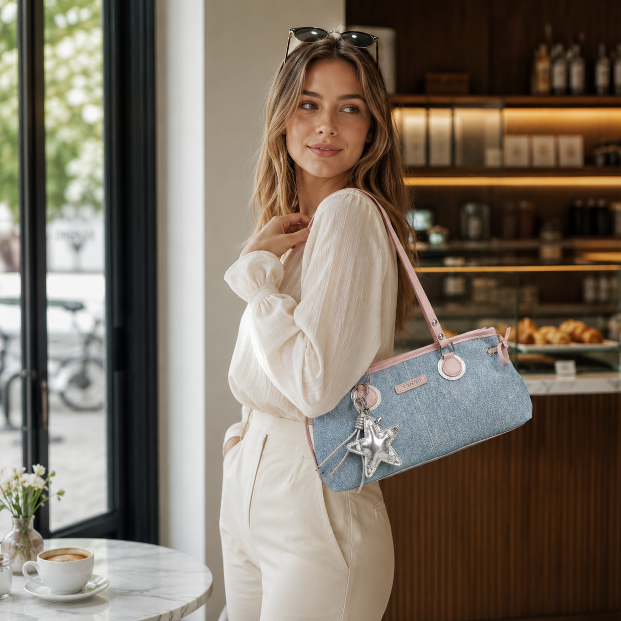 Avelora Contrast Strap Shoulder Bag