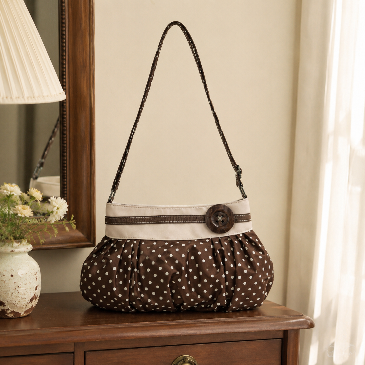 Elara Polka Dot Cloud Shoulder Bag