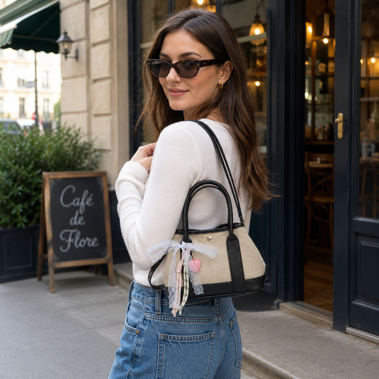 Liorvane Lace Charm Mini Handbag