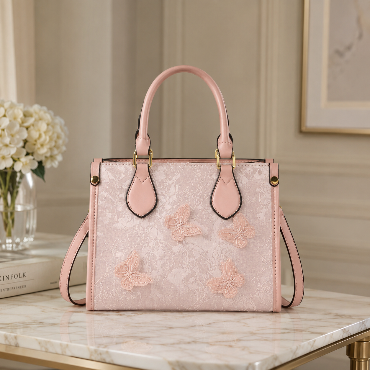 Evarielle Floral Lace Satchel Bag