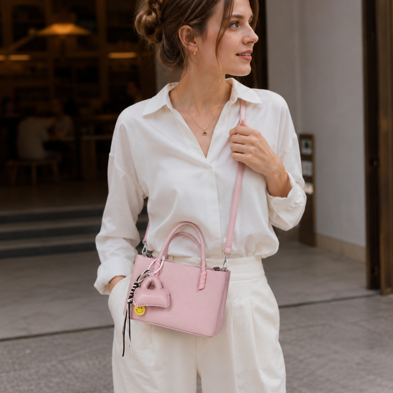 Dolciana Heart Charm Bucket Bag