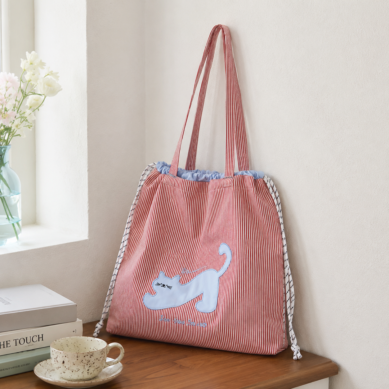Zephyra Cat Patch Tote Bag