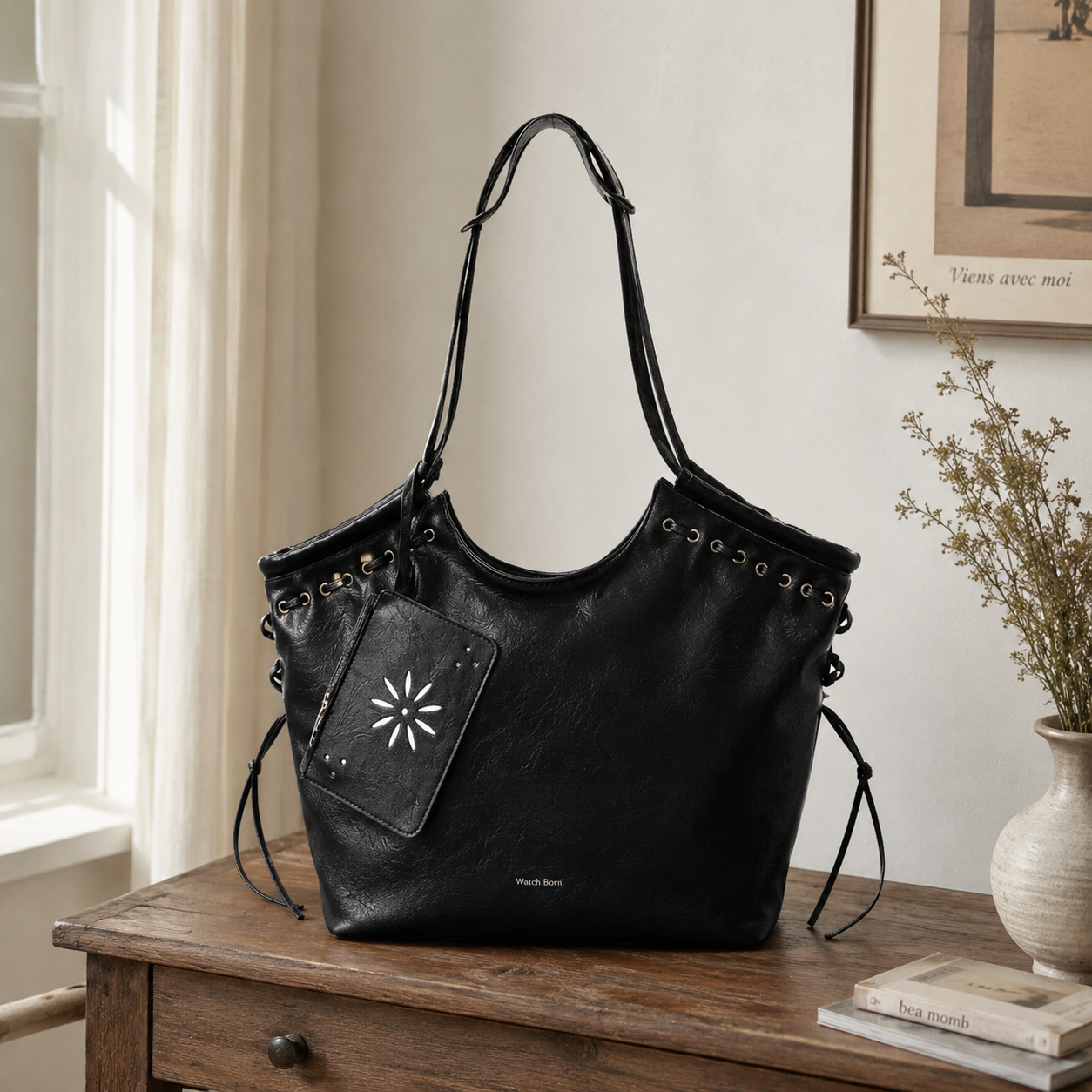 Bravelle Lace-Up Shoulder Bag