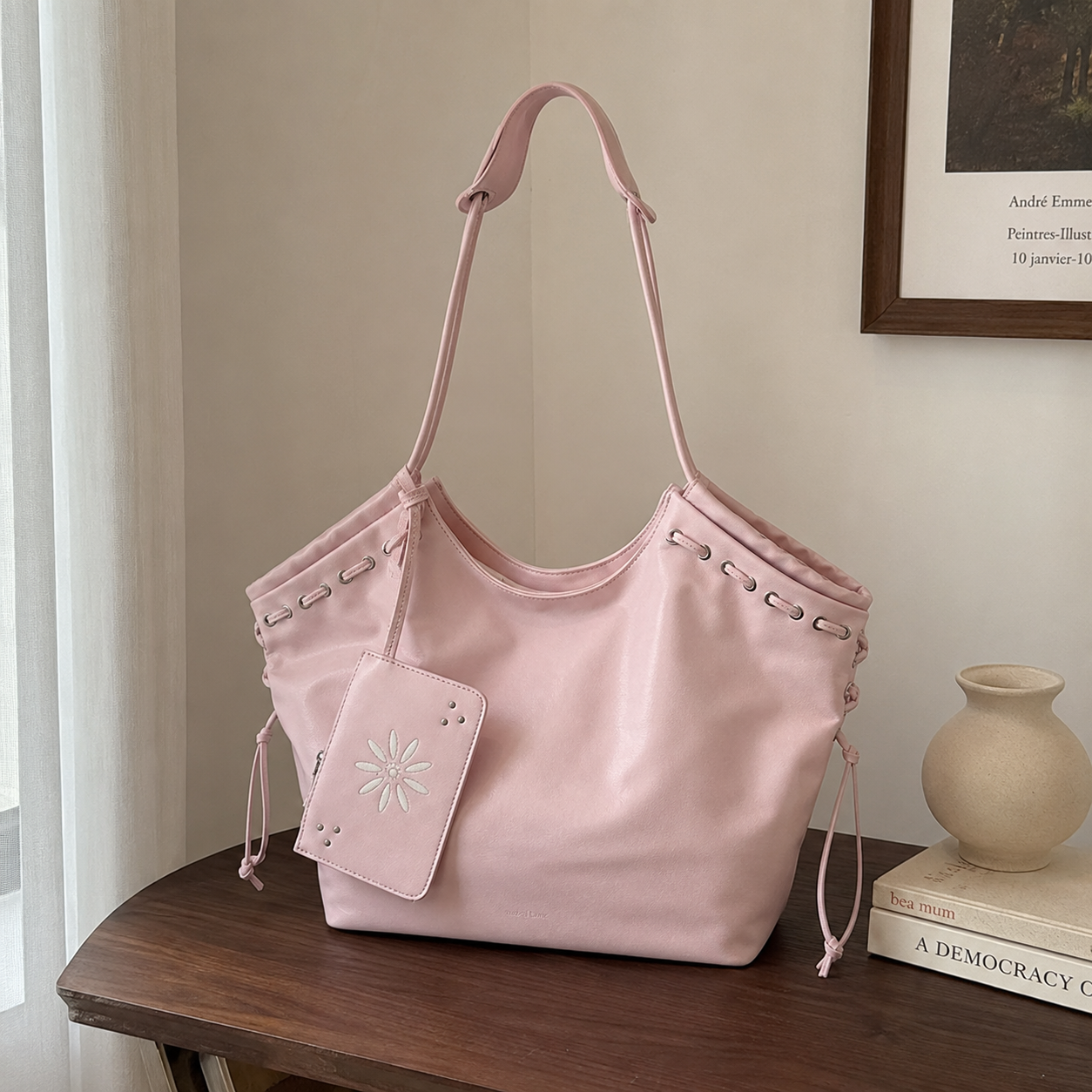 Bravelle Lace-Up Shoulder Bag