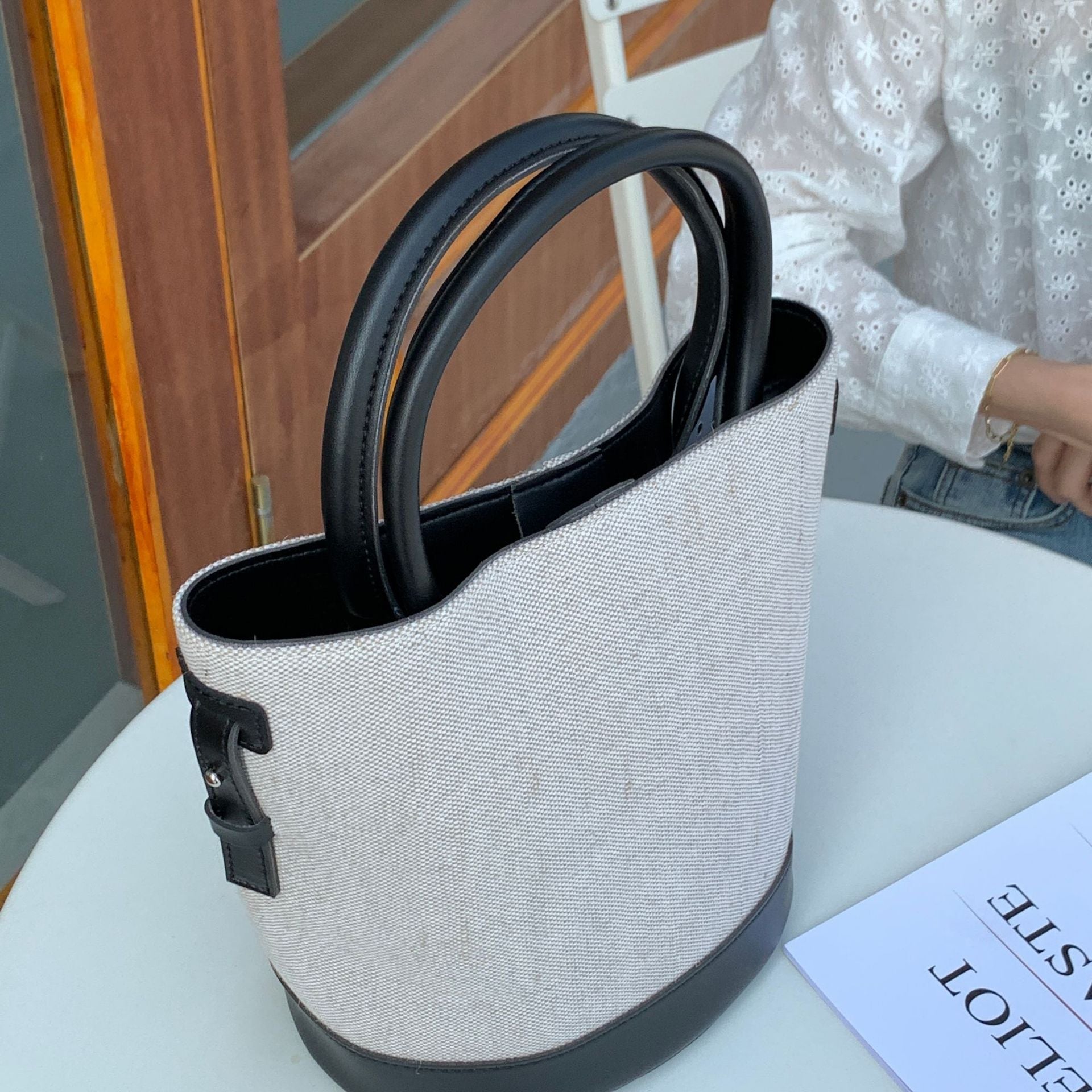 Serah Vegan Leather Crossbody Bucket Bag