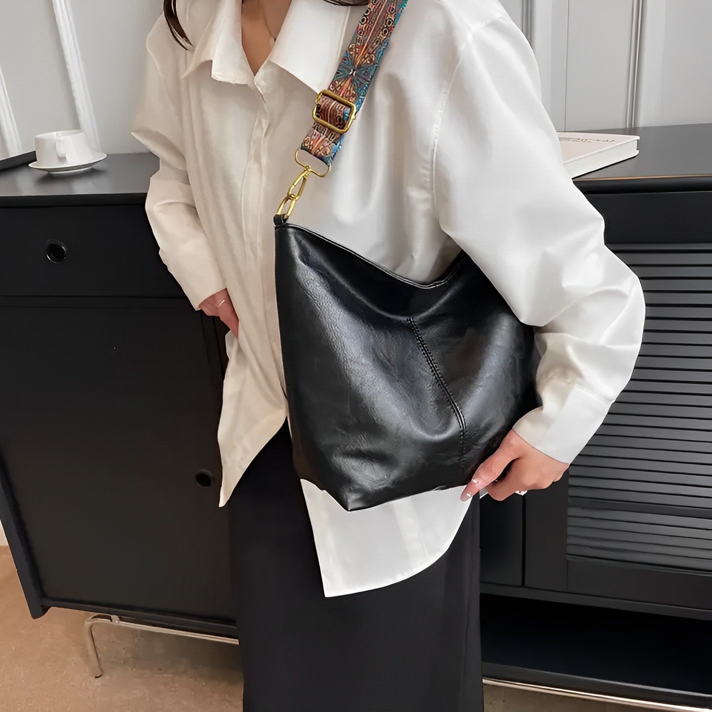 Castille Vegan Leather Crossbody Bag
