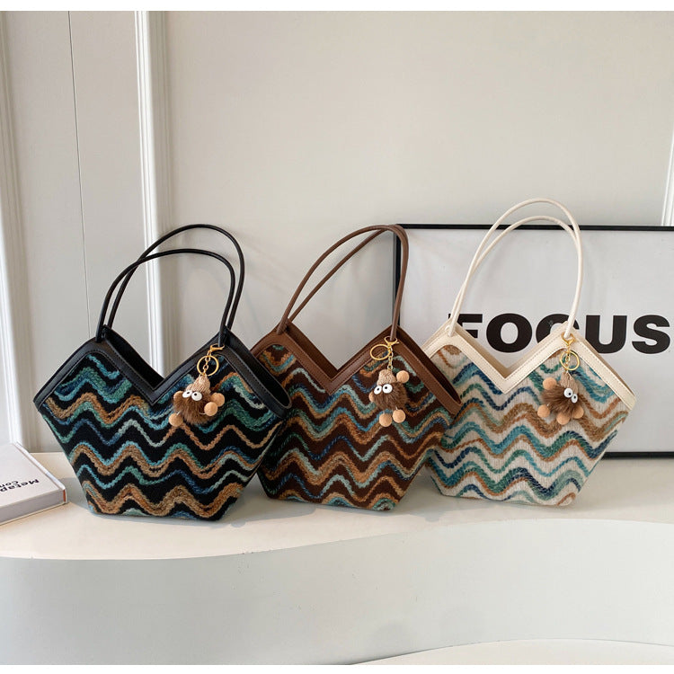 Délaine Woven Tote Bag