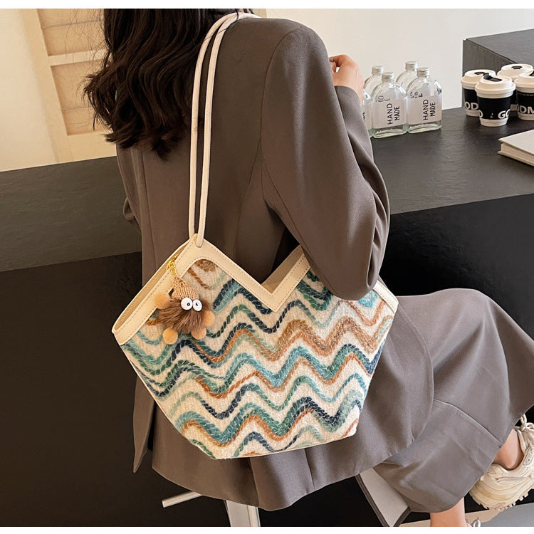 Délaine Woven Tote Bag
