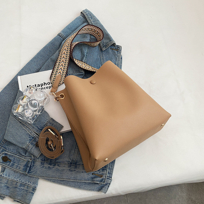 Léonore Vegan Leather Crossbody Bucket Bag