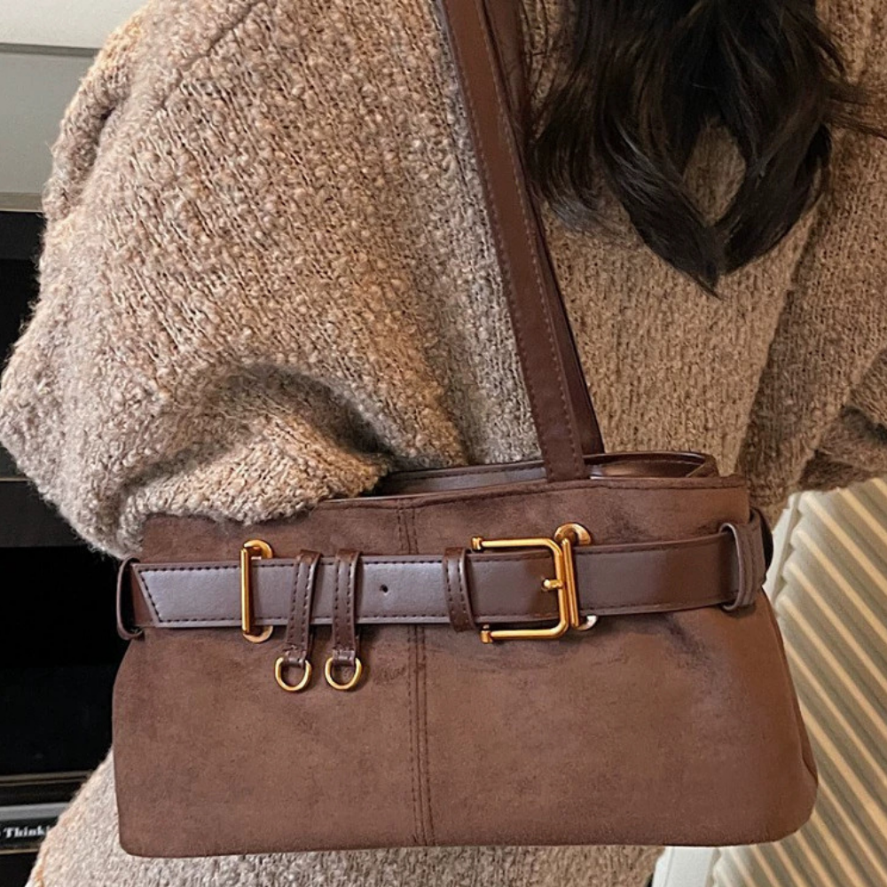 Veloura Suede-Look Shoulder Bag