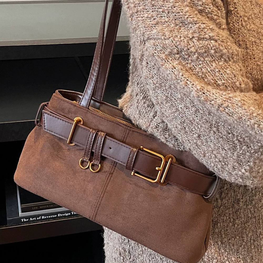 Veloura Suede-Look Shoulder Bag