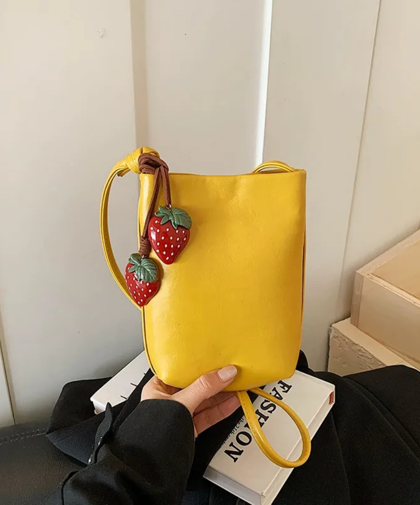 Fruttina Strawberry Charm Bucket Bag