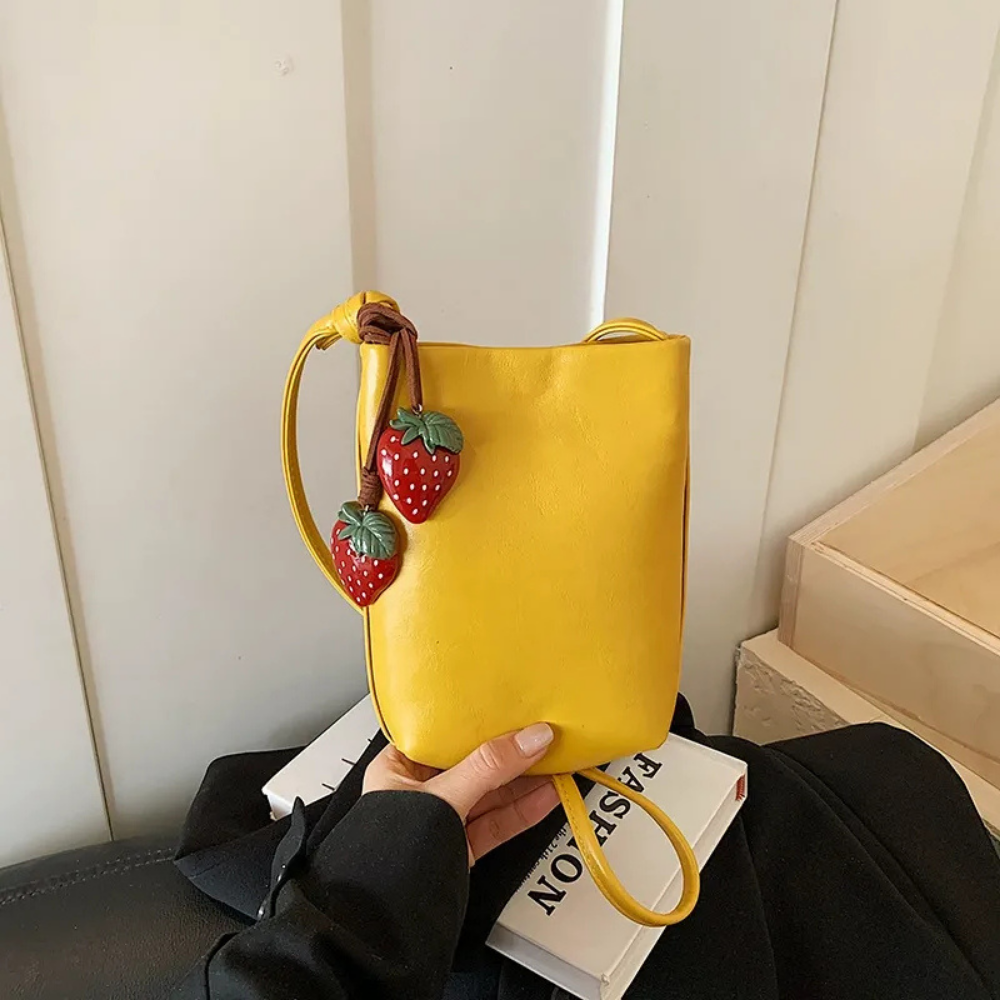 Fruttina Strawberry Charm Bucket Bag