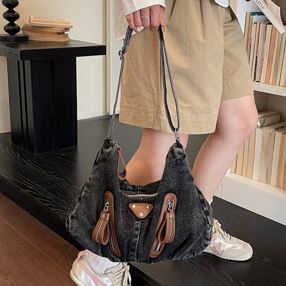 Indara Denim Shoulder Bag