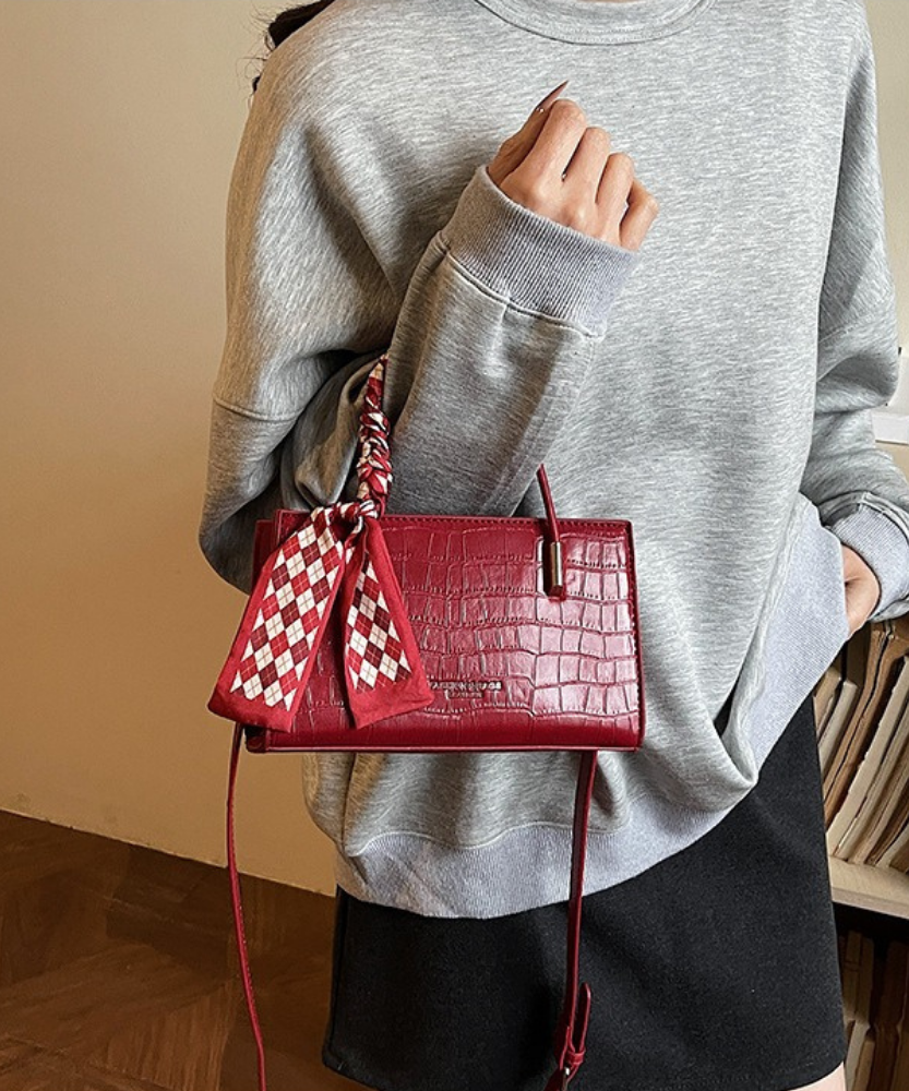 Novera Croc-Embossed Mini Shoulder Bag