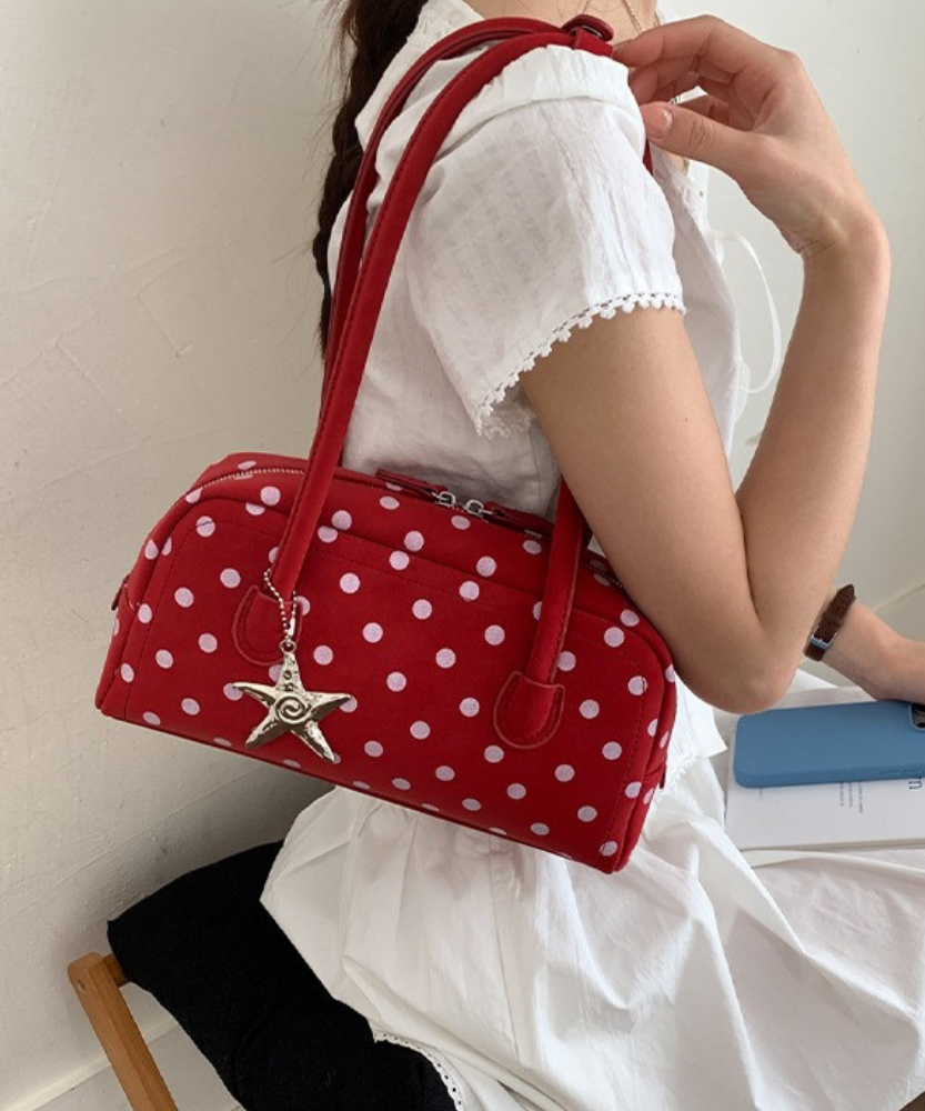 Poléris Polka Dot Barrel Bag