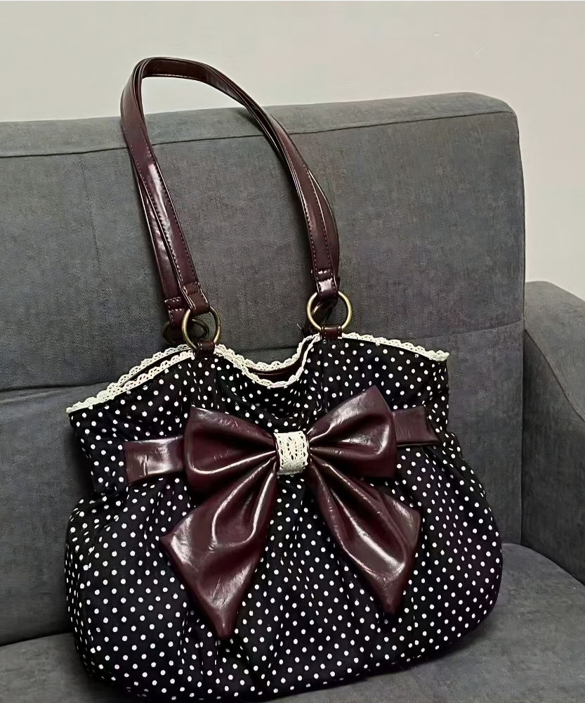 Kaly Ruched Bow Shoulder Bag